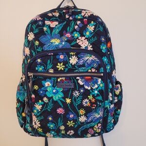 Vera Bradley Iconic Campus XL Floral Backpack - Multicolor Approx 13x16x7"
